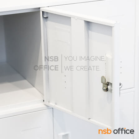 ตู้ล็อกเกอร์เหล็ก 9 ประตู NSBOFFICE รุ่น TRIVY สีเทาอ่อน_3